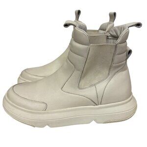 Saint G Heather Women's Sneaker Boots Luxe Leather Raised Sole White Size 11
